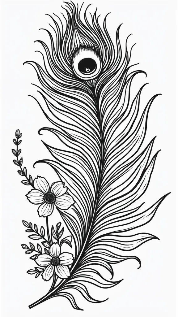 peacock feather coloring page